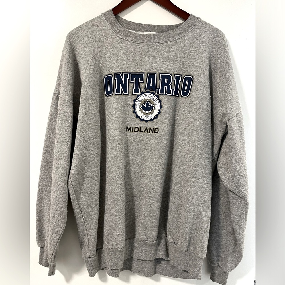 Vintage Grey Sweater with Ontario logo